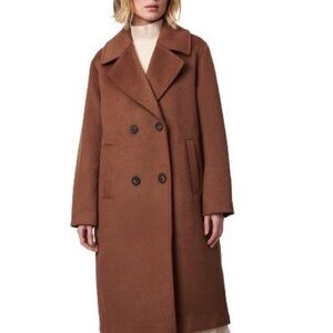 Bernardo Chocolate Brown Double-Breasted Pea Coat